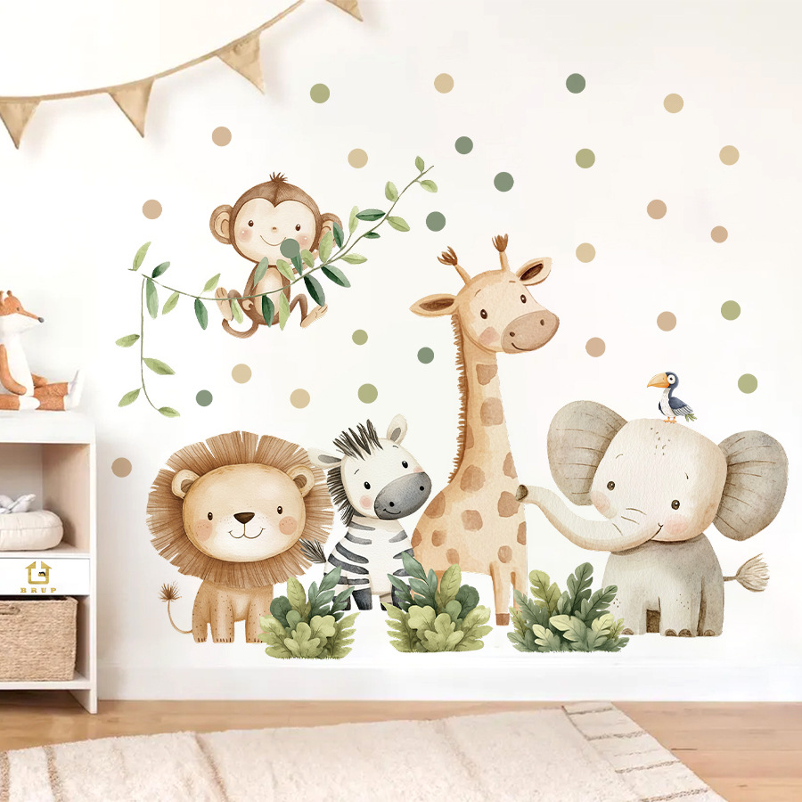 Baby Nursery Wallpaper Girl - Boho Forest Animals Adesivi murali per