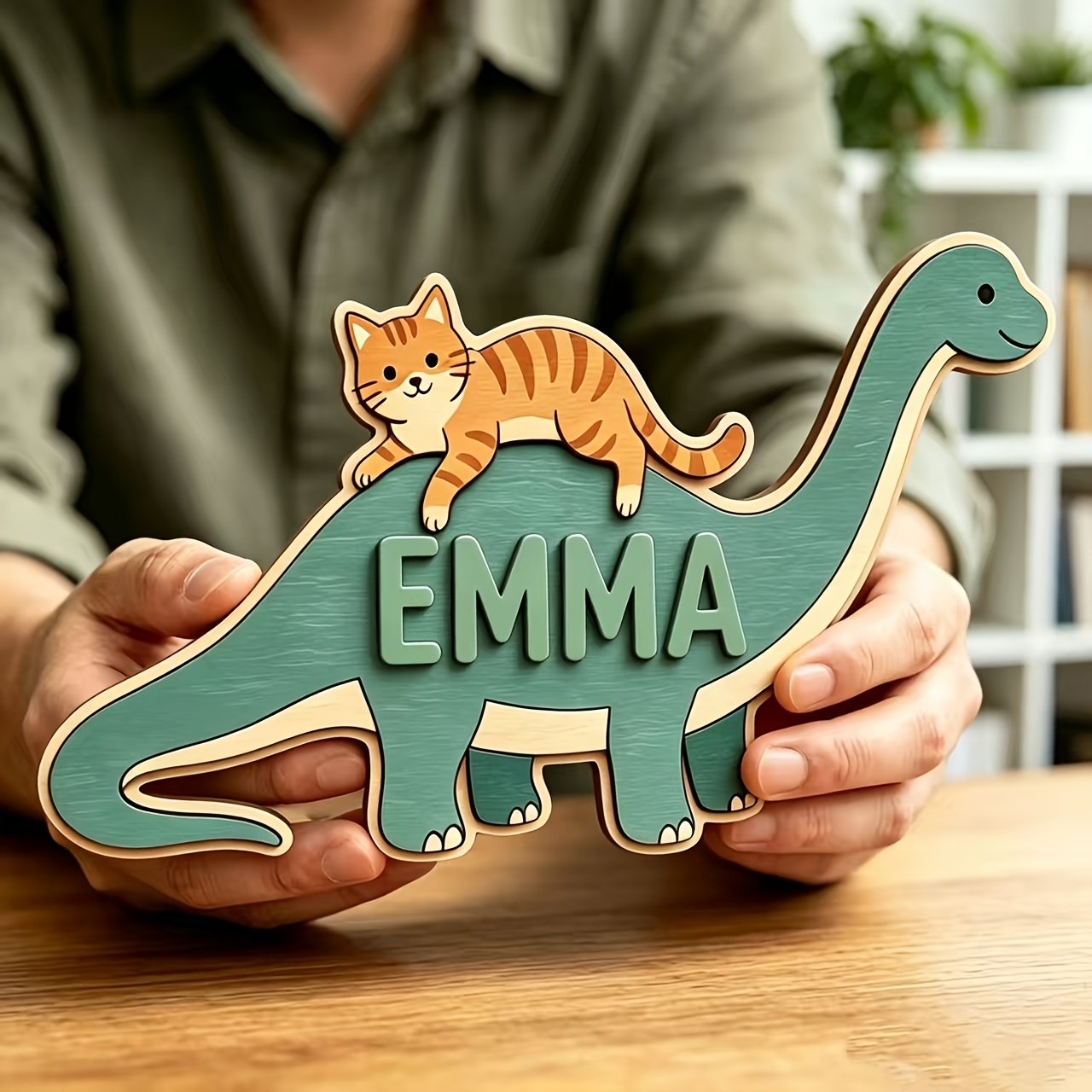 Baby Nursery Name Sign - Targa Personalizzata per Cameretta con Gatto