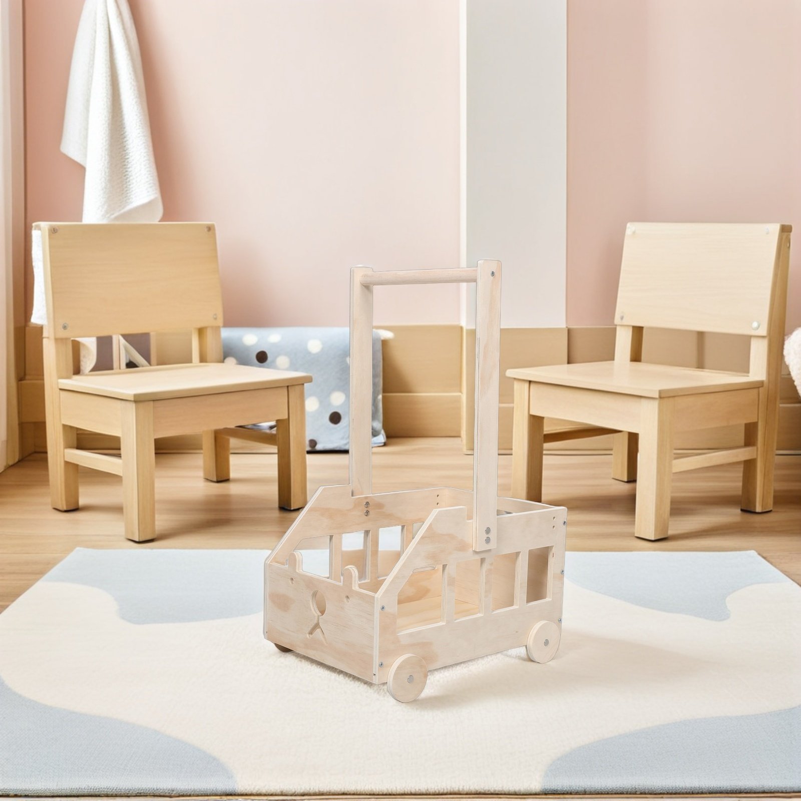 Baby Nursery Unisex - Cesto portaoggetti in legno per neonati