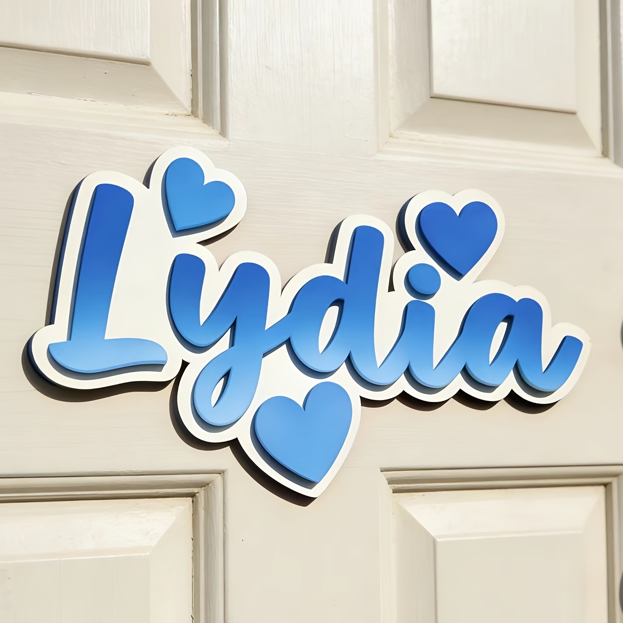 Baby Nursery Name Sign - Targa Personalizzata a Cuore Sfumato con