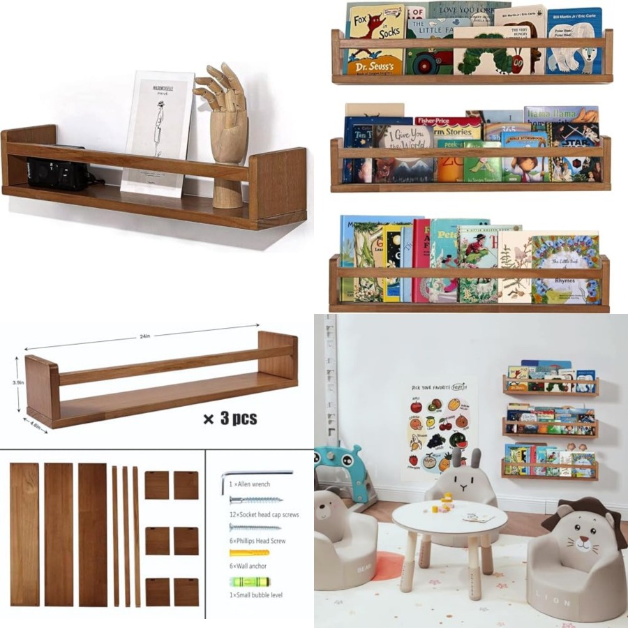 Baby Nursery Floating Shelves - Mensole Galleggianti per Cameretta, Organizzatore per