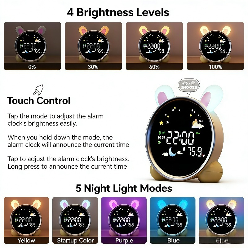 Sound Sleep Trainer Clock - Sveglia per Bambini con Luce Notturna