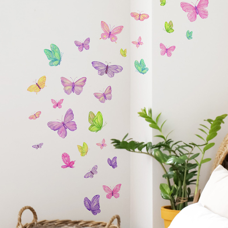 Baby Nursery Wall Mural - Adesivi murali farfalla romantica Decorazioni murali