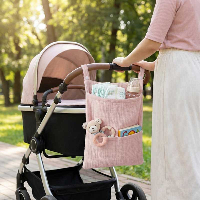 Baby Nursery Unisex - Borsa Portaoggetti in Puro Cotone per