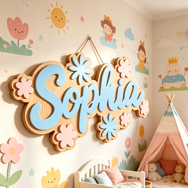 Baby Nursery Name Sign - Targa Personalizzata per Camera a Tema