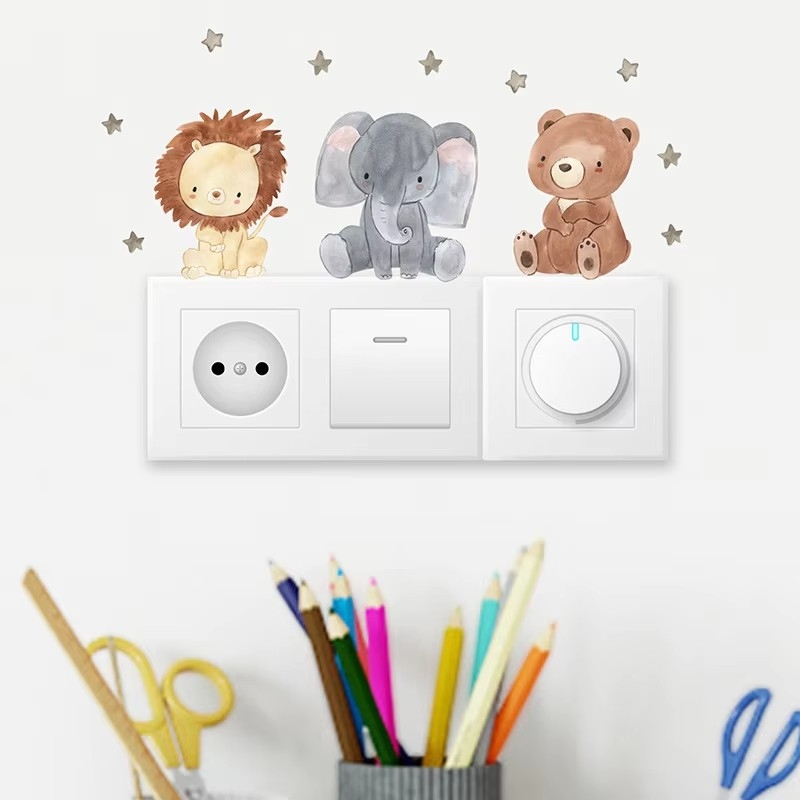 Baby Nursery Wallpaper Girl - Adesivi Murali di Animali della Foresta