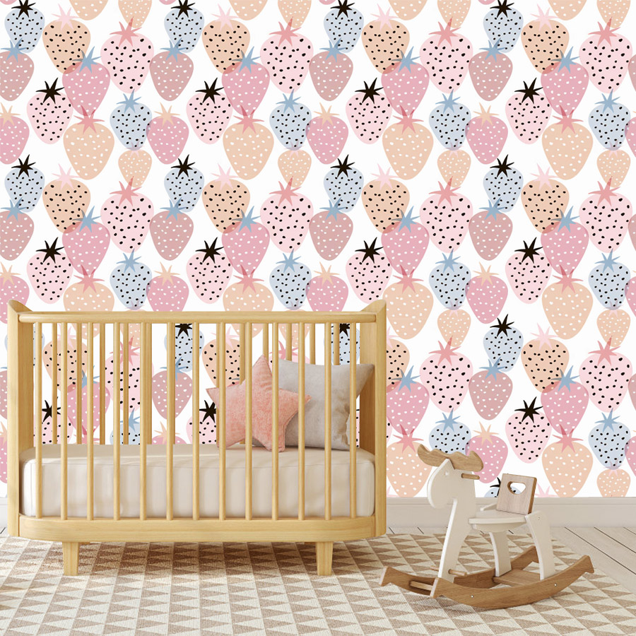 Carta da Parati con Motivo Fra - Baby Nursery Wallpaper Girl recensione e prezzo