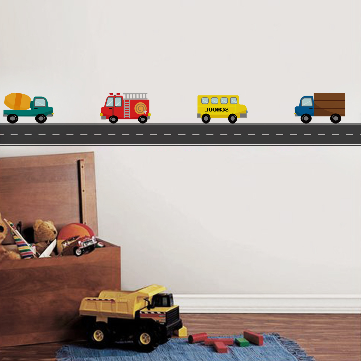 Cartoon Kids Transport Car Tru - Baby Nursery Wall Mural recensione e prezzo