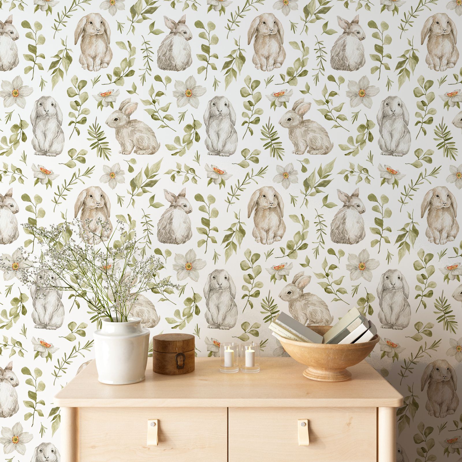 Carta da parati coniglietto Ca - Baby Nursery Wallpaper Girl recensione e prezzo