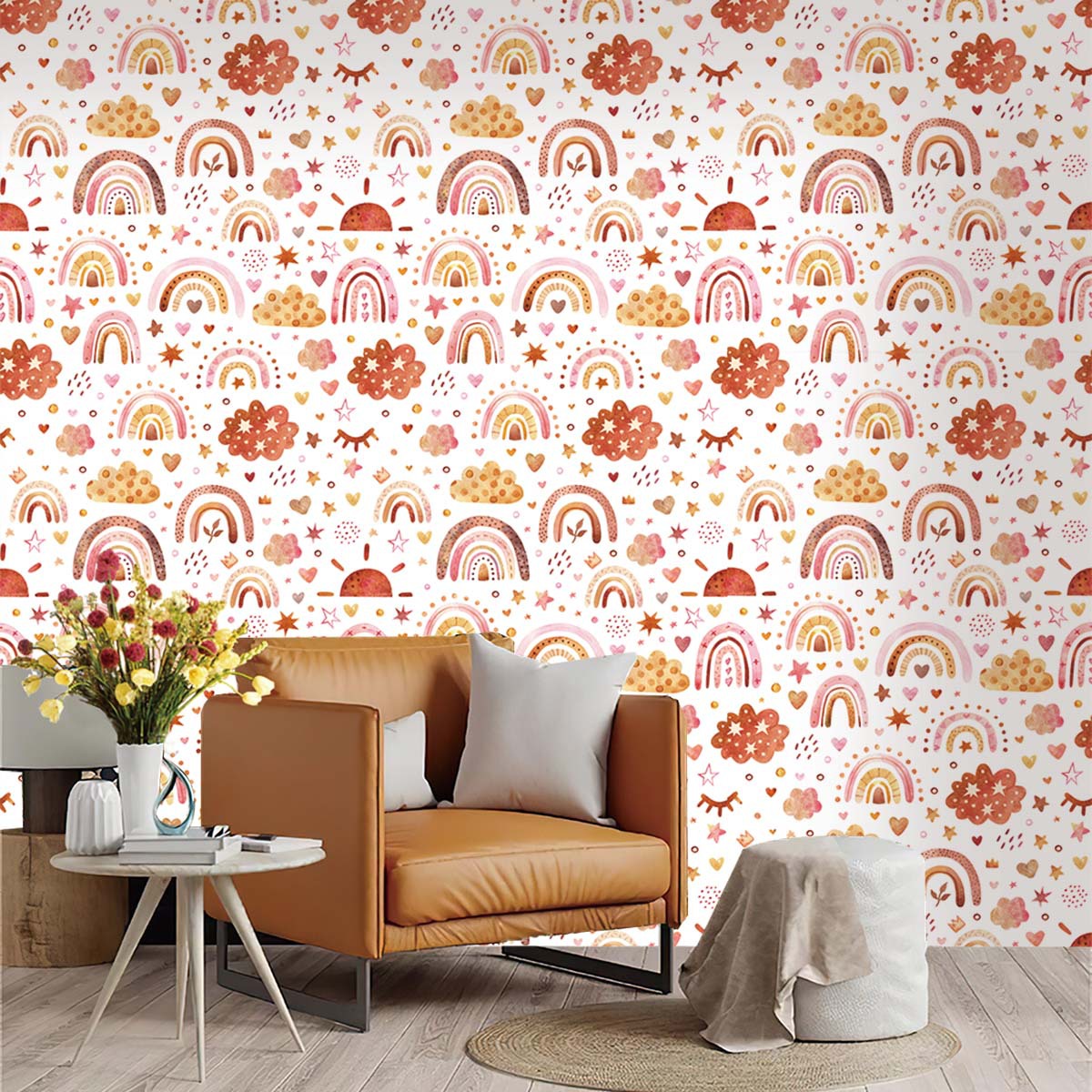 Carta da parati arcobaleno sta - Baby Nursery Wallpaper Girl recensione e prezzo