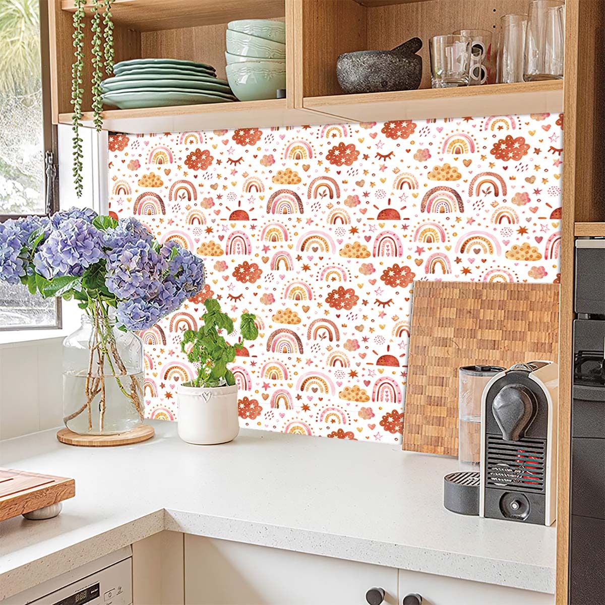 Carta da parati arcobaleno sta - Baby Nursery Wallpaper Girl recensione e prezzo