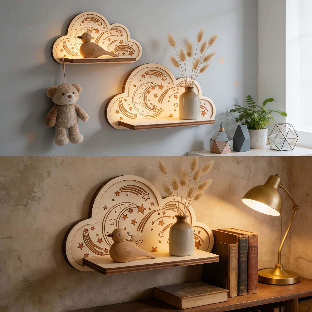 Mensola da Parete in Legno a F - Baby Nursery Floating Shelves recensione e prezzo