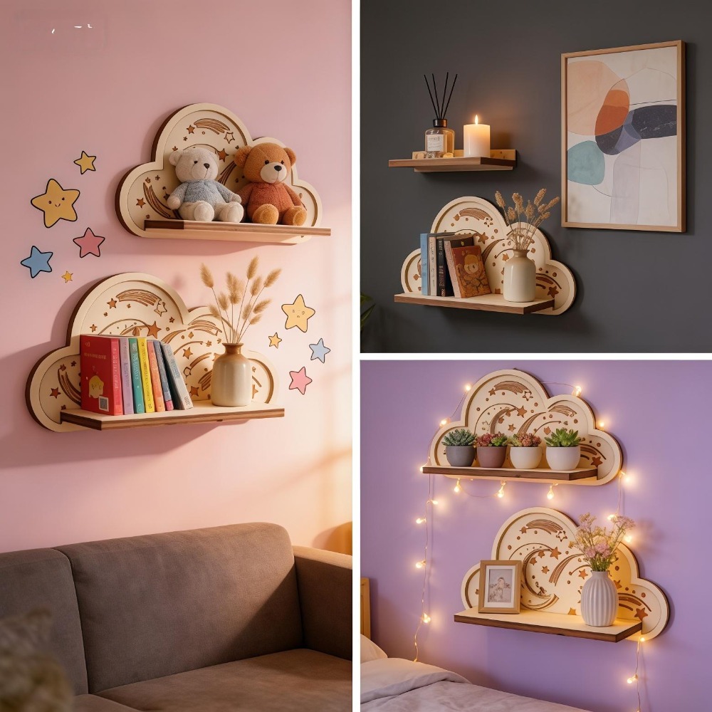 Mensola da Parete in Legno a F - Baby Nursery Floating Shelves recensione e prezzo