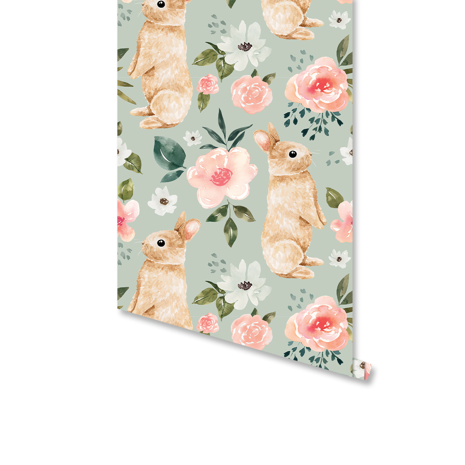 Carta da Parati Floreale Verde - Baby Nursery Wallpaper Girl recensione e prezzo
