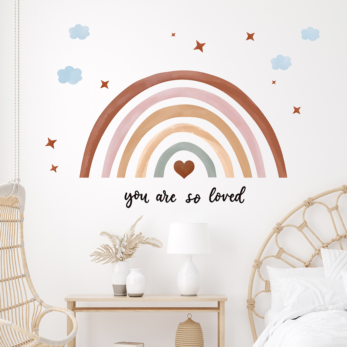 Adesivo da parete Boho Rainbow - Baby Nursery Wallpaper Girl recensione e prezzo