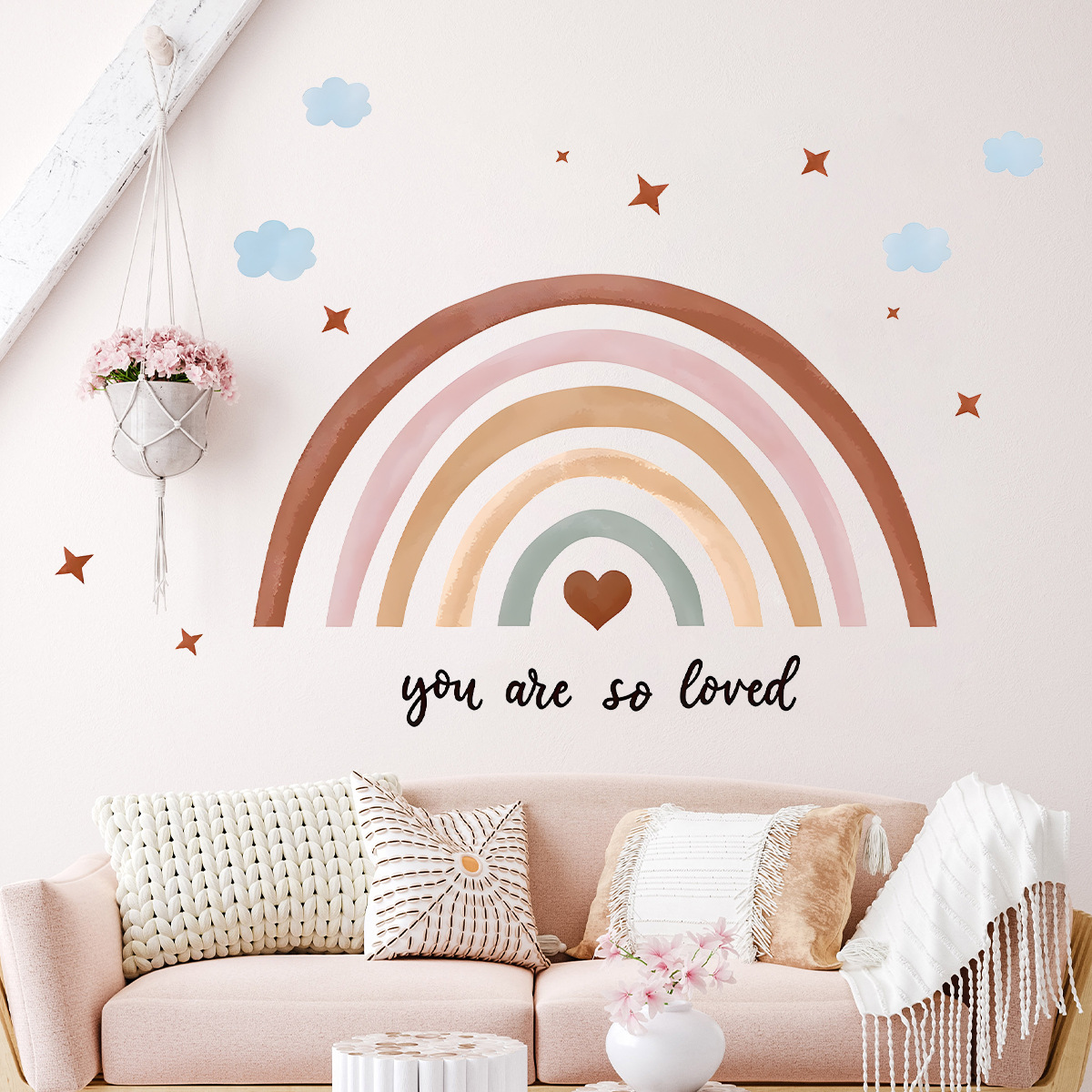 Adesivo da parete Boho Rainbow - Baby Nursery Wallpaper Girl recensione e prezzo