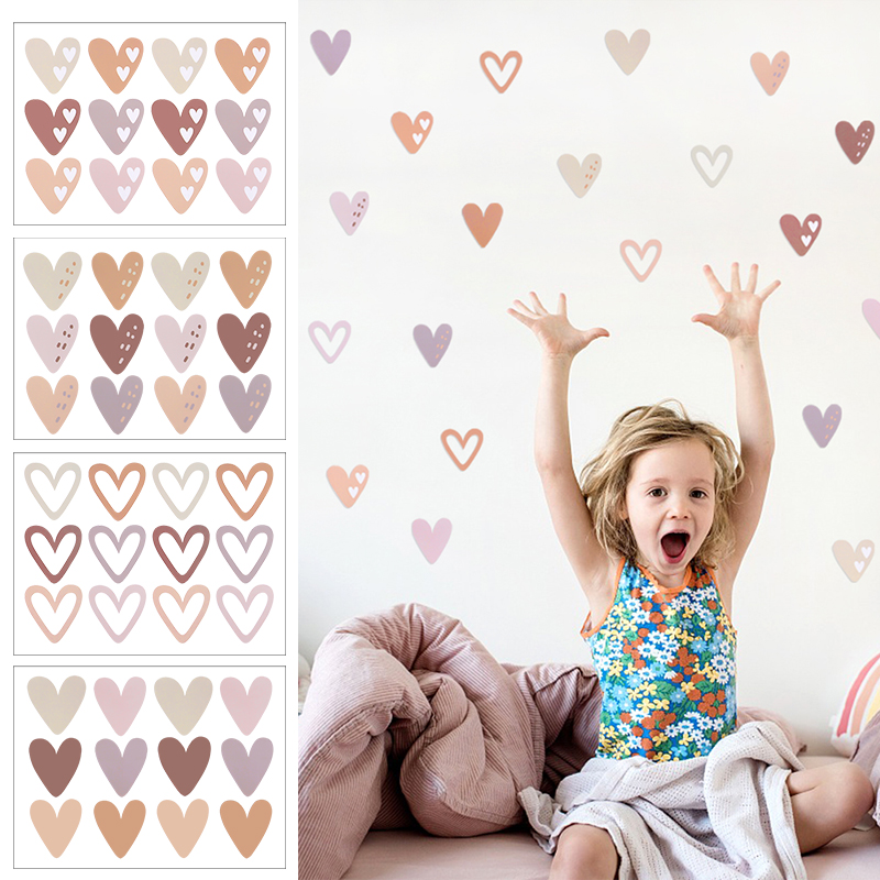 2pcs Lovely Hearts Ins Wall St - Baby Nursery Wallpaper Girl recensione e prezzo