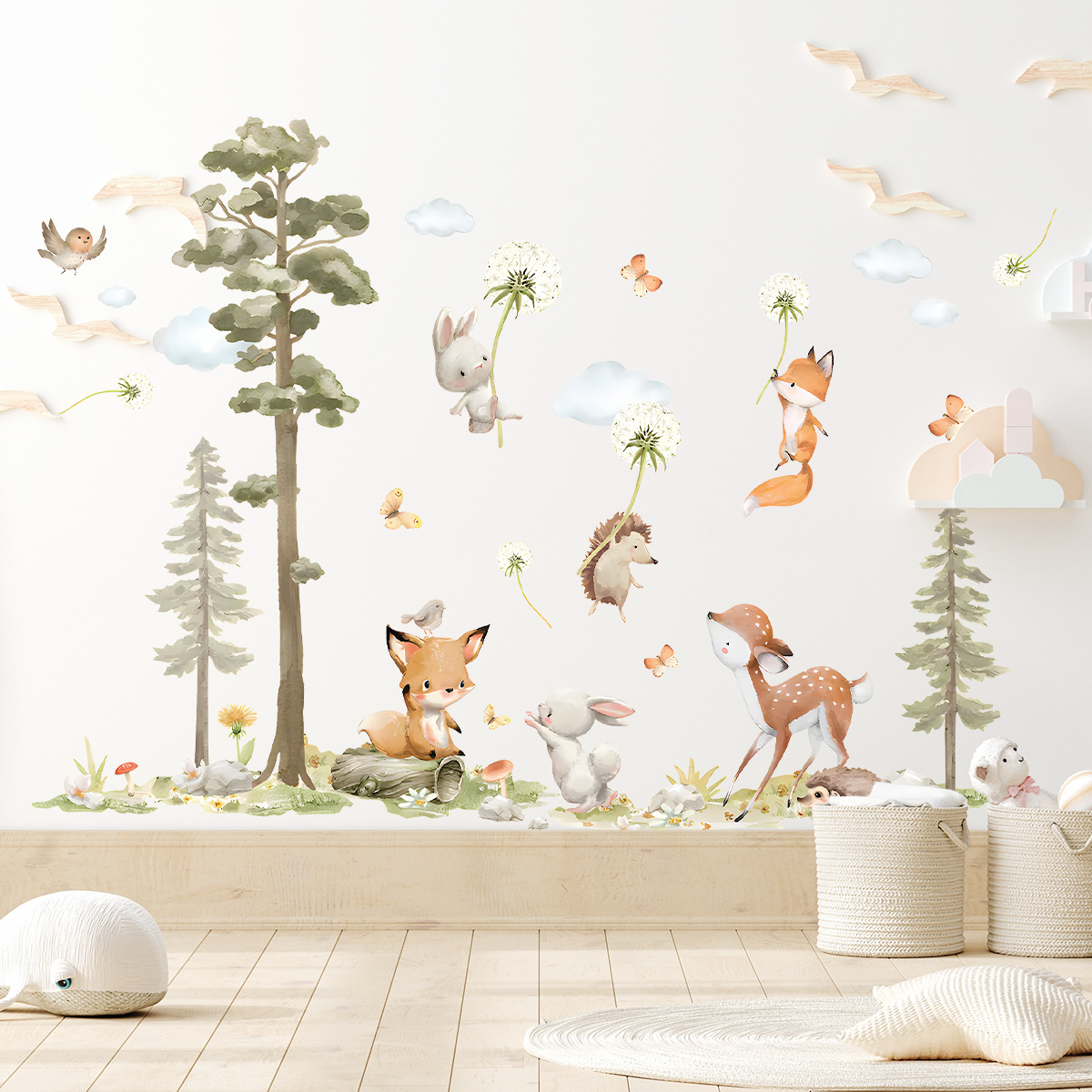 Simpatici animali della forest - Baby Nursery Wallpaper Girl recensione e prezzo