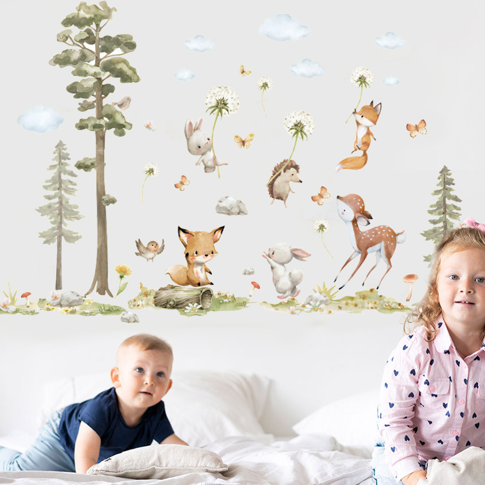 Simpatici animali della forest - Baby Nursery Wallpaper Girl recensione e prezzo