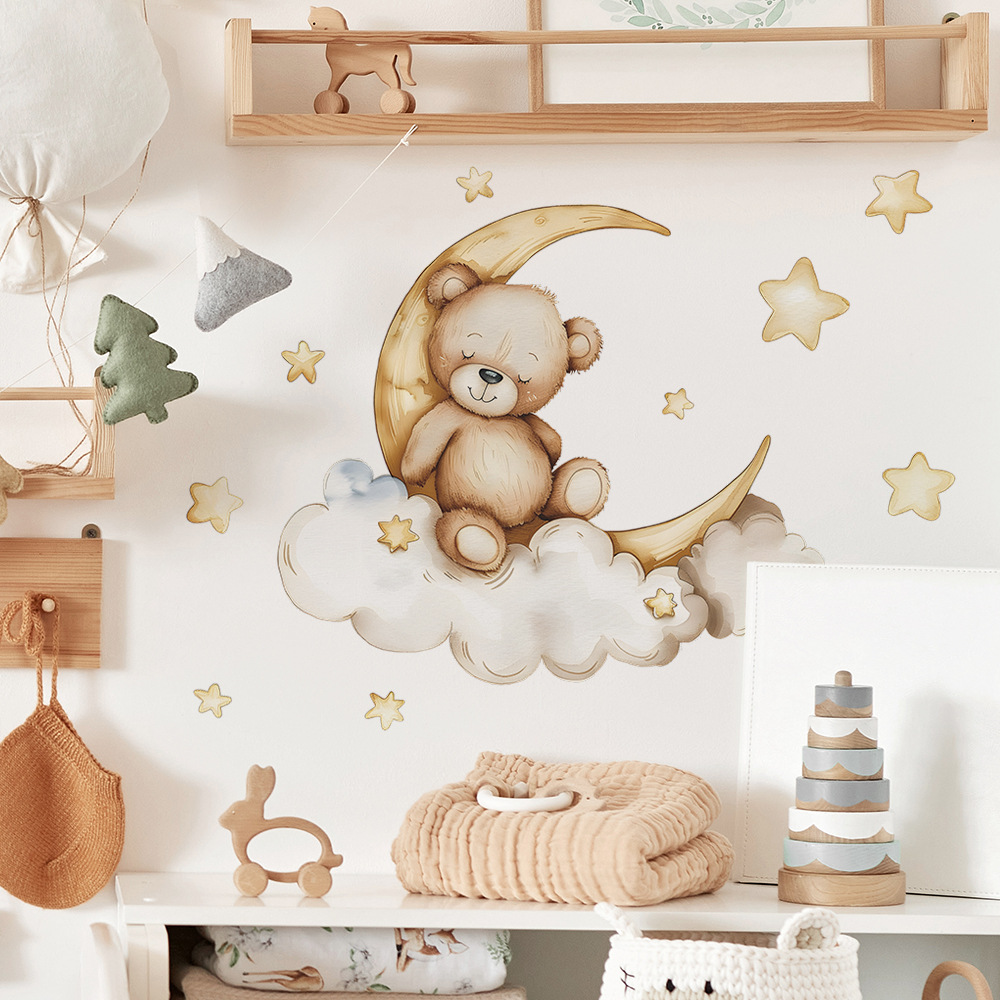 Adesivi murali stella orso Kaw - Baby Nursery Wallpaper Girl recensione e prezzo