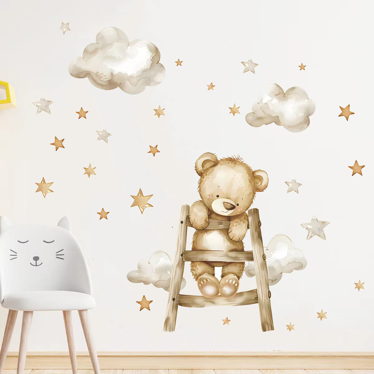 Adesivi murali stella orso Kaw - Baby Nursery Wallpaper Girl recensione e prezzo
