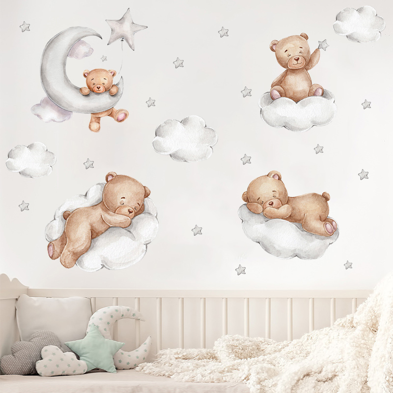 Adesivi murali stella orso Kaw - Baby Nursery Wallpaper Girl recensione e prezzo