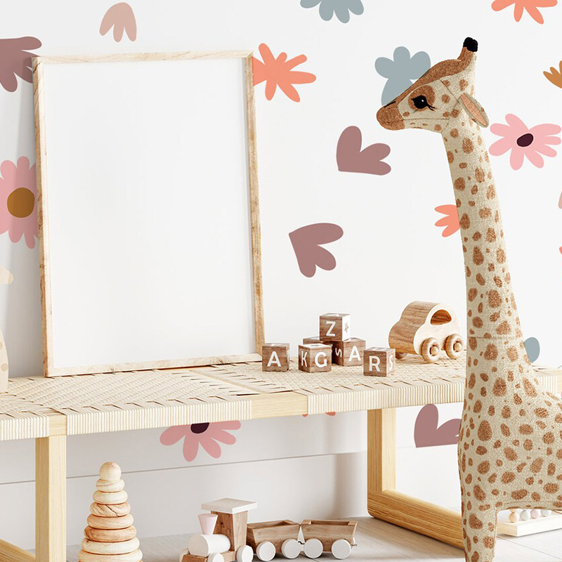 Adesivi murali fiori multicolo - Baby Nursery Wallpaper Girl recensione e prezzo