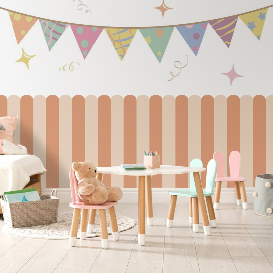 Carta da parati ad arco a stri - Baby Nursery Wall Mural recensione e prezzo
